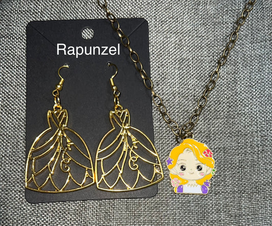 Princess earrings necklace set