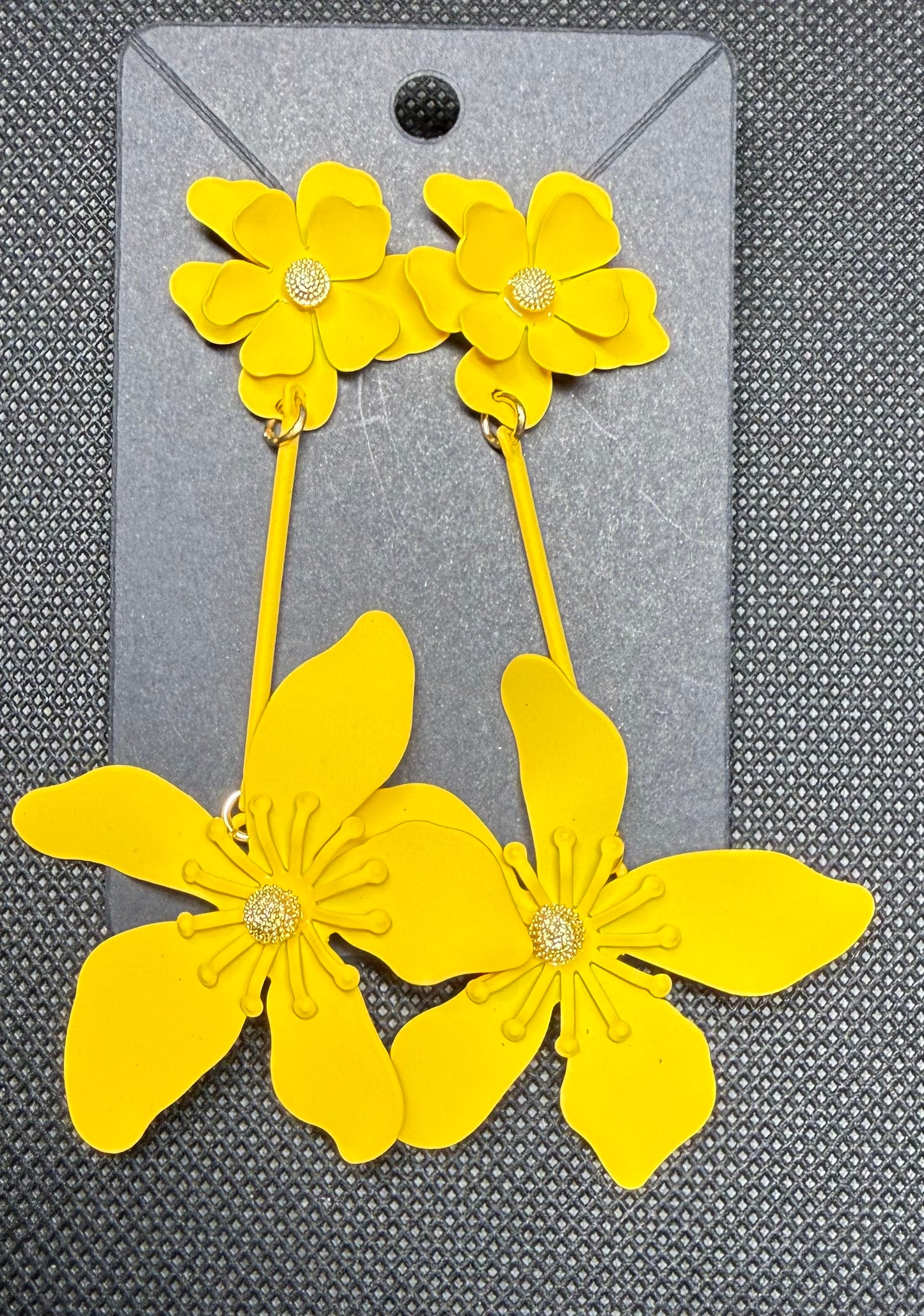 Yellow flower earrings
