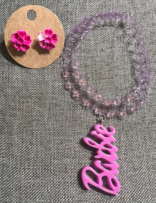 Barbie earrings and chocker set