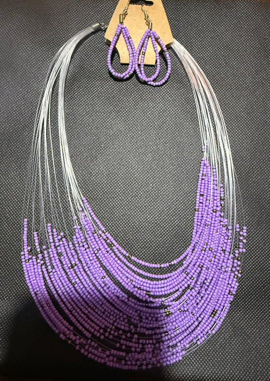 Purple necklace set