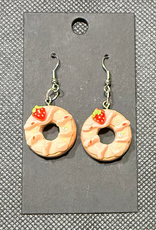 Tangerine donuts earrings