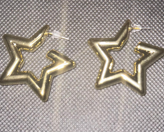 Star gold earrings