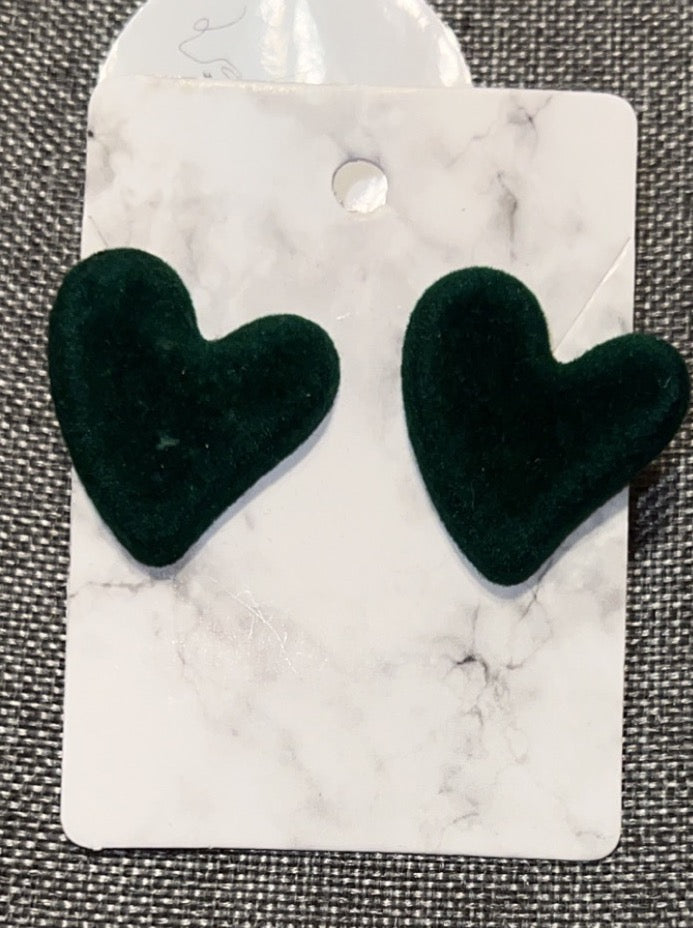 Green hearts earrings