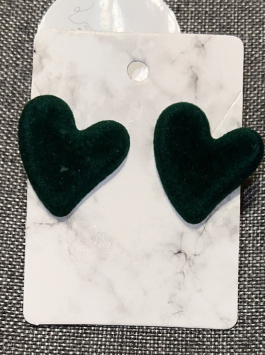 Green hearts earrings
