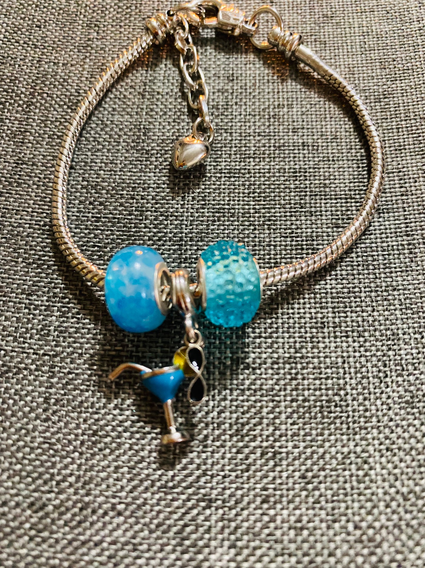 Blue martini bracelet