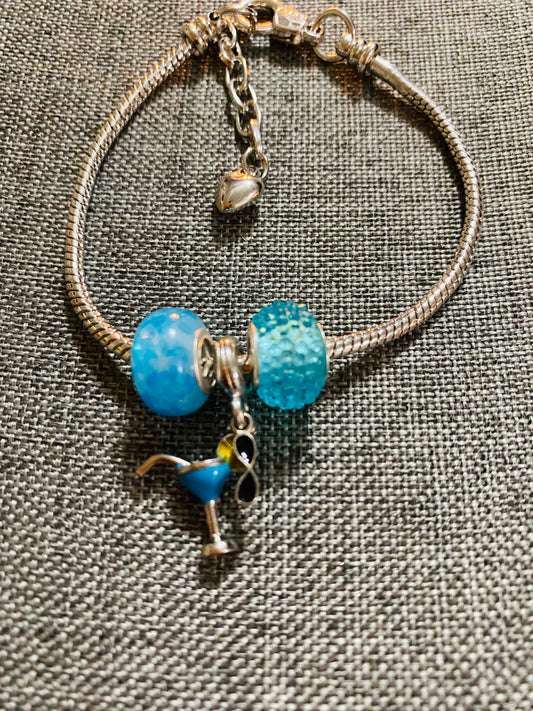 Blue martini bracelet