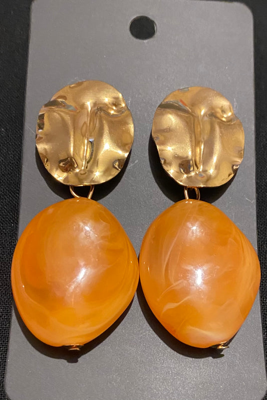 Brown and cream earrings