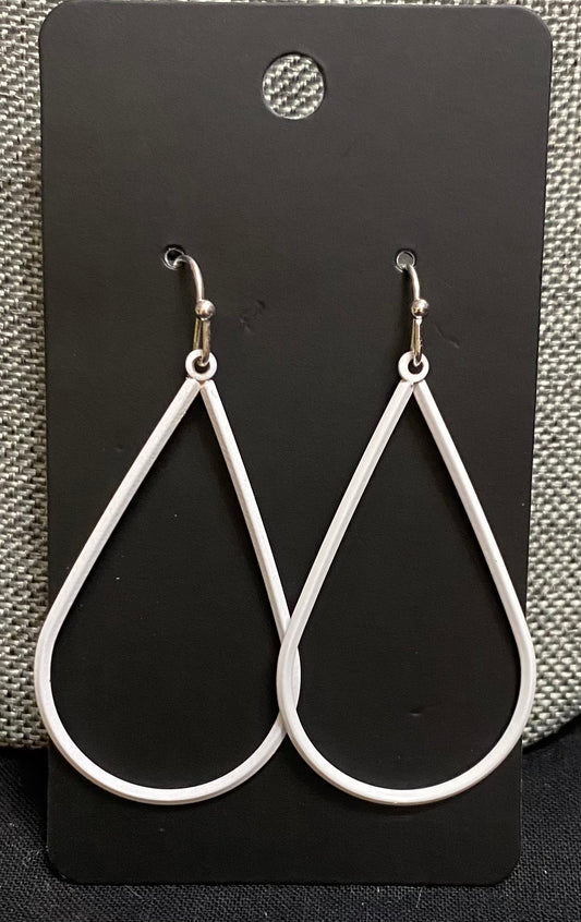 White drops earrings