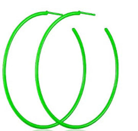 Green hoops earrings