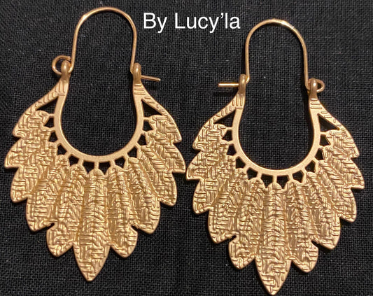 Leaf gold earrings