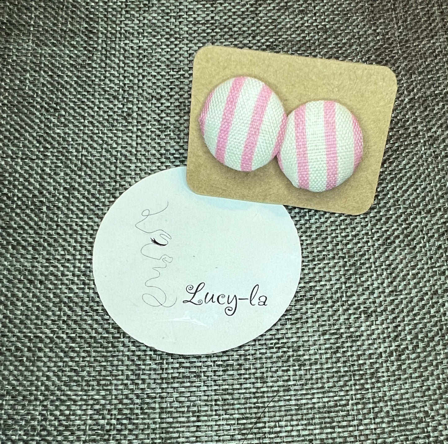 Pink and white earrings