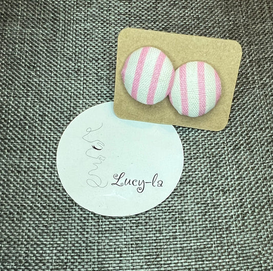 Pink and white earrings