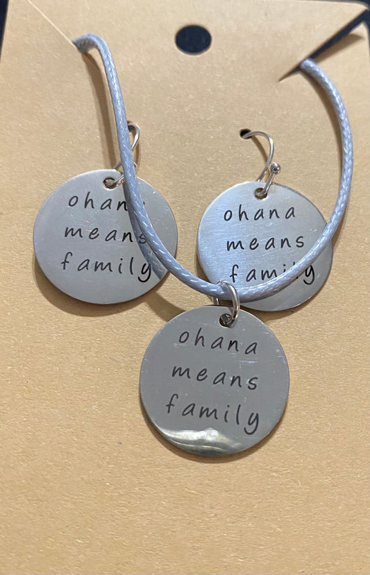 Ohana earrings and necklace fantasy garments