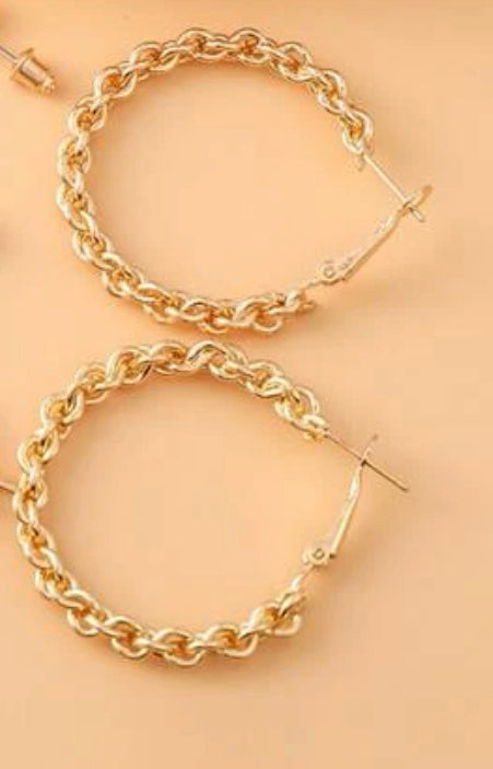 Golden chains earrings