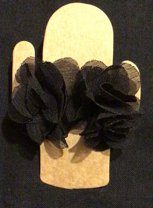 Black flower earrings