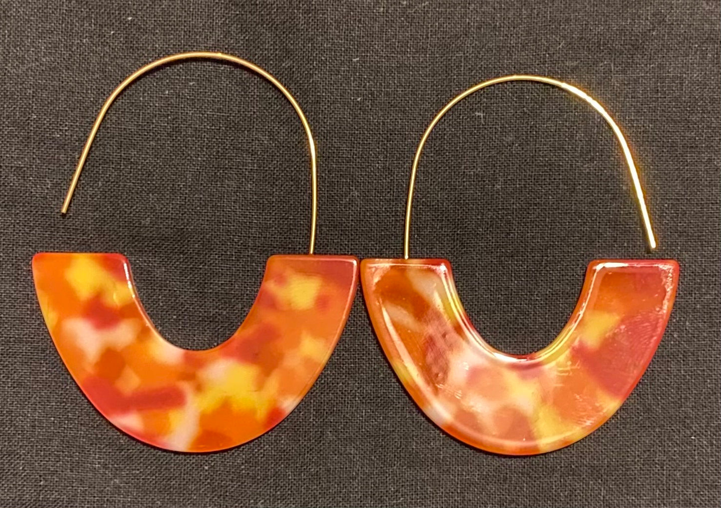 Marble hoops earrings