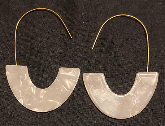 Marble hoops earrings