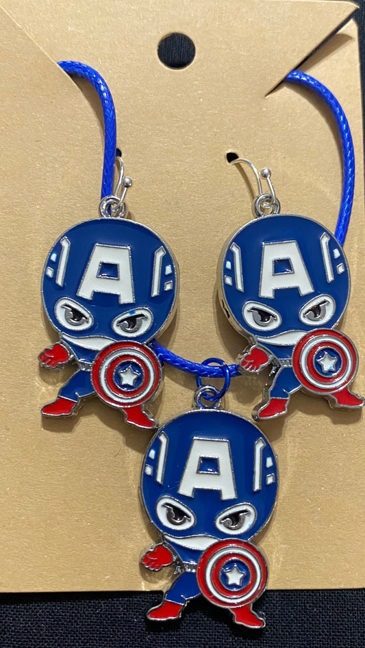 Captain earrings and necklace fantasy garments