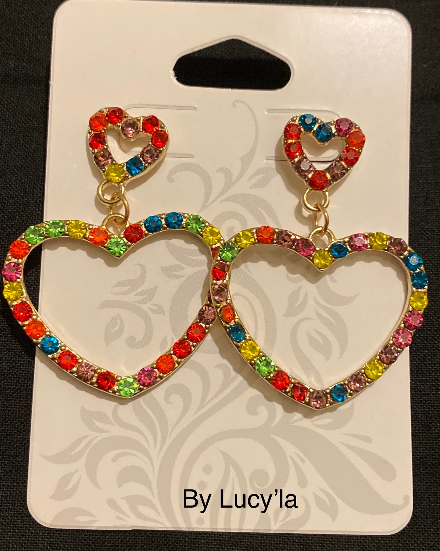 Colorful heart earrings
