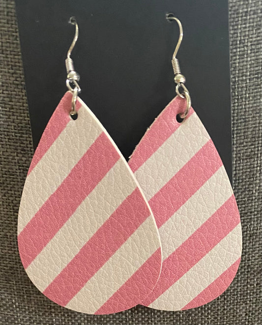 Pink and white earrings