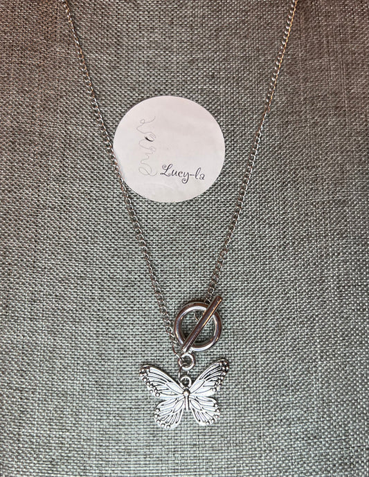 Butterfly short necklace