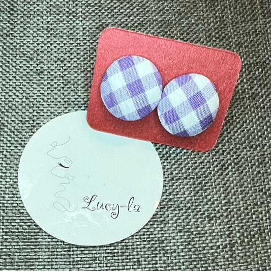White and purple earrings