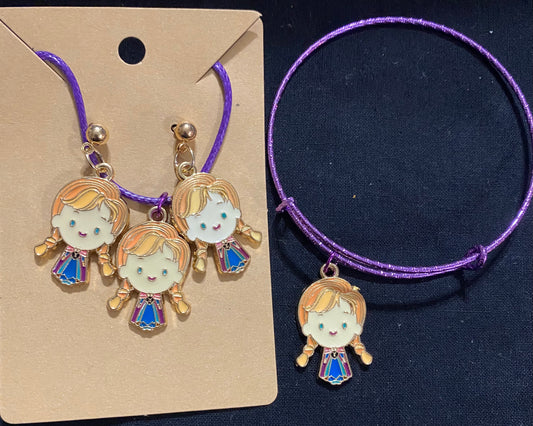 Ana baby princess earrings necklace and bracelet set fantasy garments