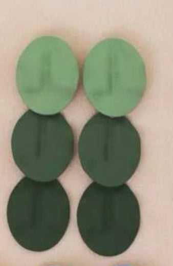 Green trio earrings