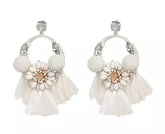 White dressy earrings