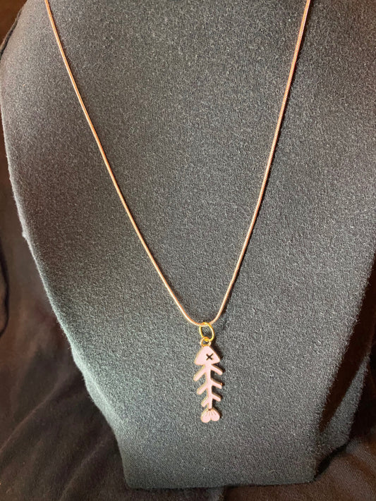 Skeleton fish necklace