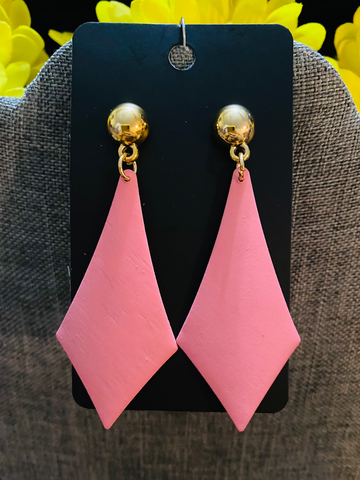 Pink drops earrings