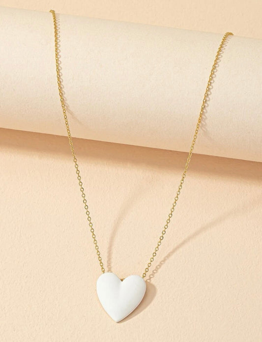 White heart necklace