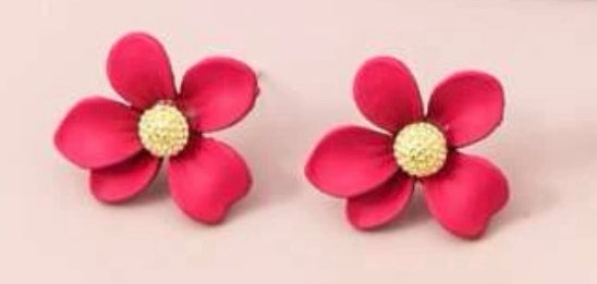 Hard pink earrings