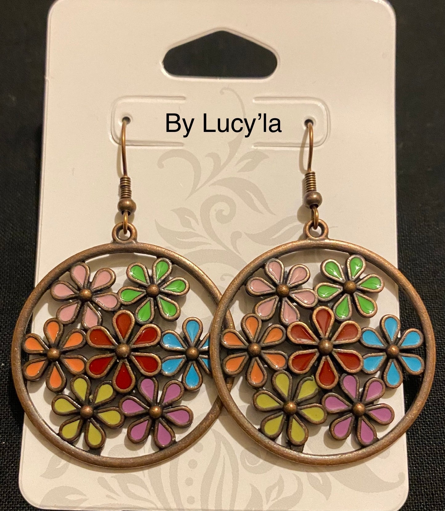 Colorful flower earrings