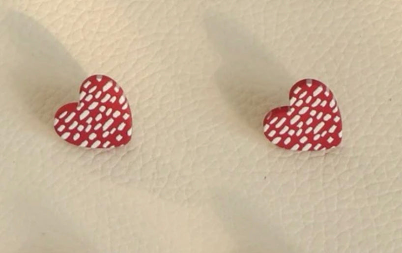 Red and white earrings